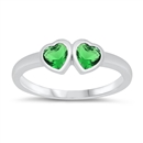 photo of Silver CZ Baby Ring with Emerald CZ Stone
