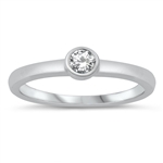 photo of Silver CZ Ring - Baby Ring with Clear CZ Stone