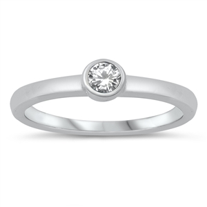 photo of Silver CZ Ring - Baby Ring with Clear CZ Stone