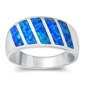 Silver Lab Opal Ring - Blue Opal