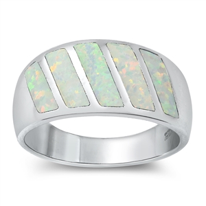 Silver Lab Opal Ring - White Opal