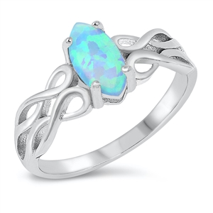 Silver Lab Opal Ring - Celtic Design
