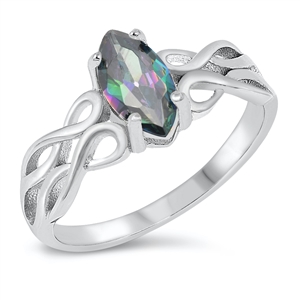 Silver Lab Opal Ring - Celtic Design