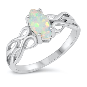 Silver Lab Opal Ring - Celtic Design