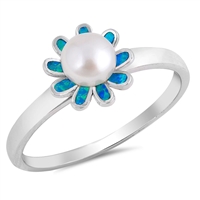 Silver Ring W/ CZ - Flower