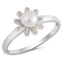 Silver Ring W/ CZ - Flower