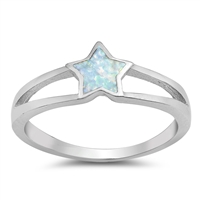 Silver Lab Opal Ring - Star