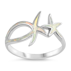 Silver Lab Opal Ring - Starfish