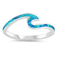 Silver Lab Opal Ring - Wave