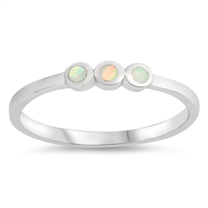 Silver Lab Opal Ring - Dots