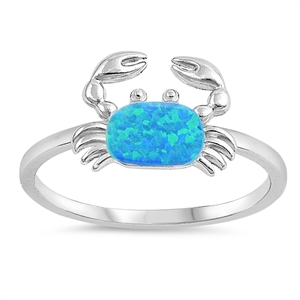 Silver Lab Opal Ring - Crab
