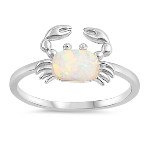 Silver Lab Opal Ring - Crab