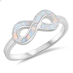 Silver Lab Opal Ring - Infinity Sign