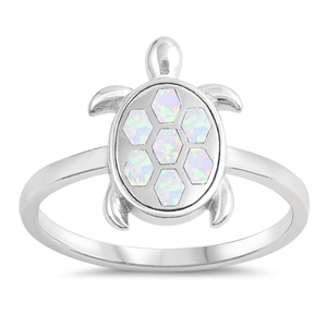 Silver Lab Opal Ring - Turtle