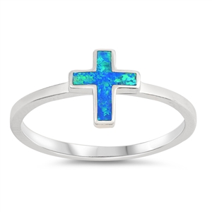 Silver Lab Opal Ring - Cross