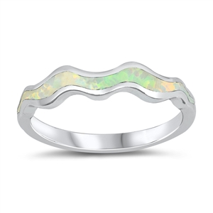 Silver Lab Opal Ring - Wavy