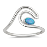 Silver Lab Opal Ring - Wave