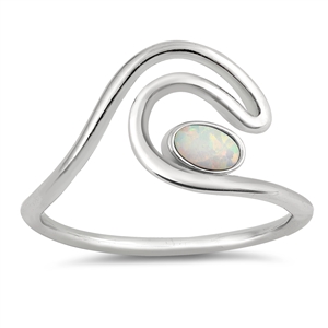 Silver Lab Opal Ring - Wave