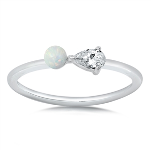 Silver Lab Opal Ring