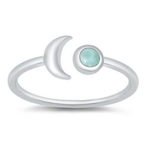 Silver Lab Opal Ring - Moon