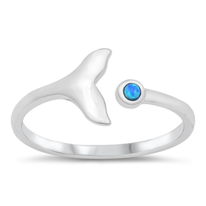 Silver Lab Opal Ring - Whale Tail