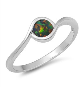 Silver Lab Opal Ring