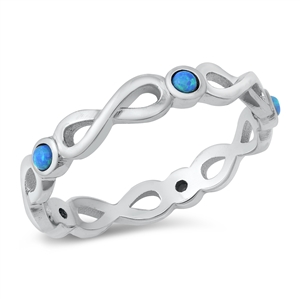 Silver Lab Opal Ring - Infinity Band