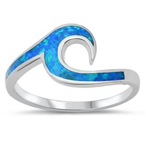 Silver Lab Opal Ring - Wave