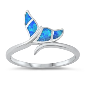 Silver Lab Opal Ring - Whale Tail