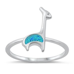 Silver Lab Opal Ring - Giraffe