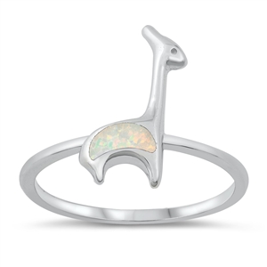 Silver Lab Opal Ring - Giraffe