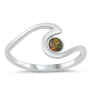 Silver Lab Opal Ring - Wave