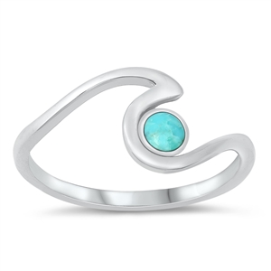 Silver Stone Ring - Wave