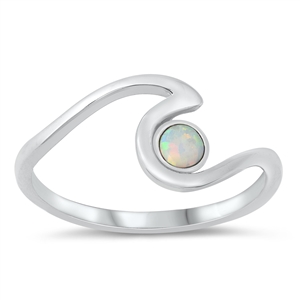 Silver Lab Opal Ring - Wave