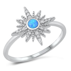 Silver Lab Opal Ring - Star