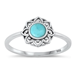 Silver Stone Ring - Mandala