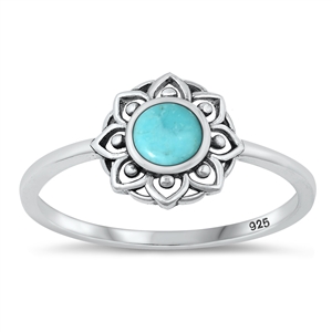 Silver Stone Ring - Mandala
