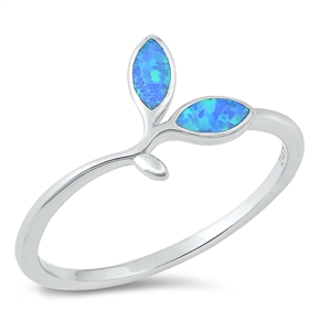 Silver Lab Opal Ring - Leaves