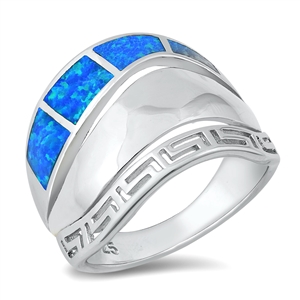 Silver Lab Opal Ring - Aztec