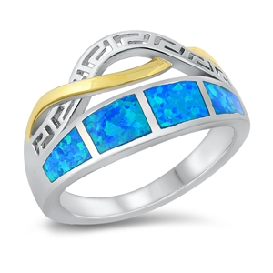 Silver Lab Opal Ring - Aztec