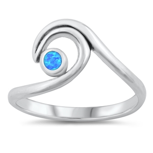 Silver Lab Opal Ring - Wave