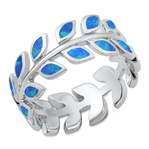 Silver Lab Opal Ring - Eternity Fern