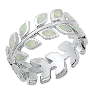 Silver Lab Opal Ring - Eternity Fern