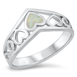 Silver Lab Opal Ring - Filigree Heart