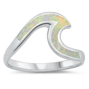 Silver Lab Opal Ring - Wave