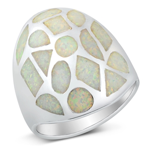 Silver Lab Opal Ring