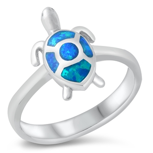 Silver Lab Opal Ring - Turtle