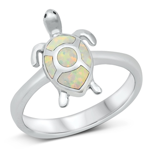 Silver Lab Opal Ring - Turtle