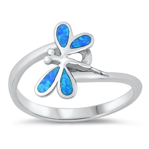Silver Lab Opal Ring - Dragonfly