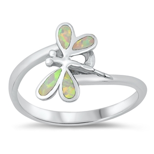 Silver Lab Opal Ring - Dragonfly